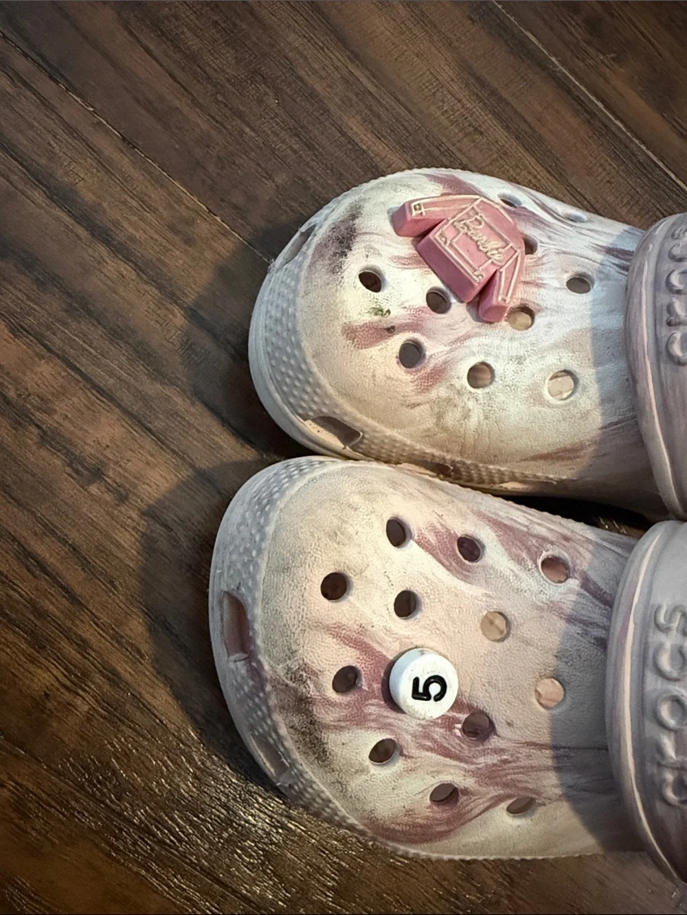 CROCS Kids Marbled Pink & Cream Clog Sandals